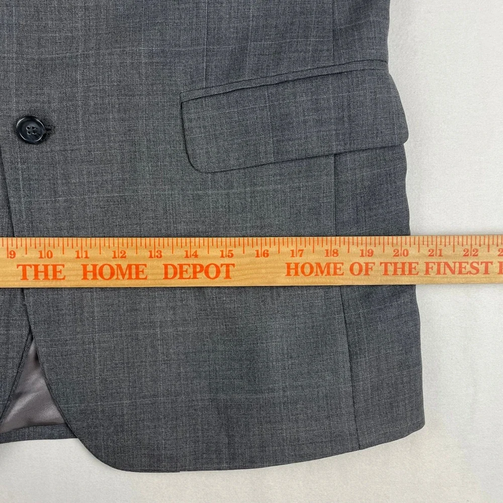 Jos. A. Bank Men Grey Wool Cashmere Glen Check 2 Piece Suit 40R 32X31.5